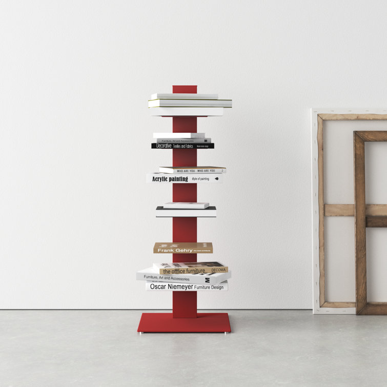 Ajax Steel Ladder Bookcase AllModern Color Red